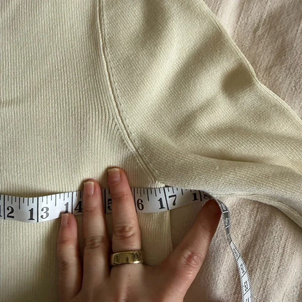 Zara Cream Turtle Neck Shirt XL - Picture 3 of 4